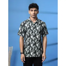 Rigo Grey Rayon Printed Shirt-image-20
