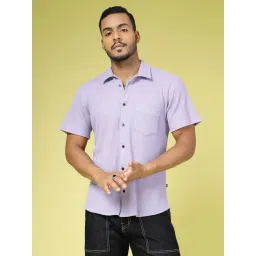 Rigo Light Purple Cotton Slim Fit Checks Shirt-picture-40