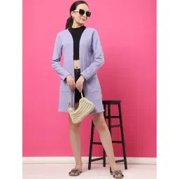 Rigo Light Purple Pure Cotton Solid Regular Fit Shrug-picture-11