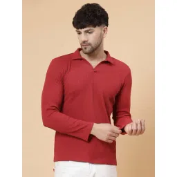 Rigo Maroon Regular Fit Printed Polo T-Shirt-picture-35