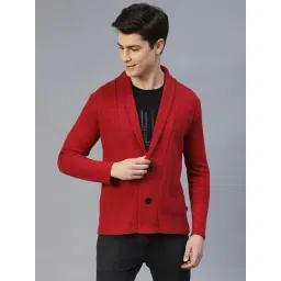 Rigo Maroon Slim Fit Self Design Shrug-picture-21