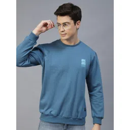 Rigo Men Blue Printed Fleece Sweatshirt image 1