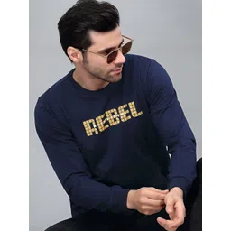 Rigo Men Blue Printed Round Neck Fleece Sweatshirt-picture-15
