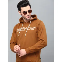 Rigo Men Brown Printed Hooded Sweatshirt-picture-30