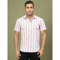 Rigo Men Light Pink Stripes Shirt-picture-30