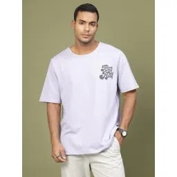 Rigo Men Light Purple Terry Oversized Printed T-shirt-picture-17