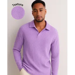 rigo Men Self Design Polo Neck Pure Cotton Purple T-Shirt-picture-11