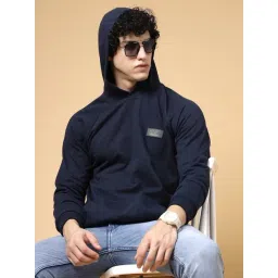 Rigo Navy Blue Fleece Printed Regular Fit Sweatshirt-image-34