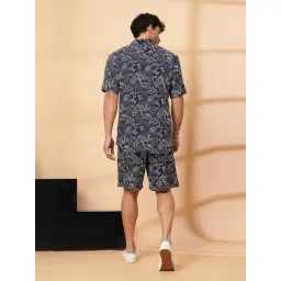 Rigo Navy Blue Rayon Regular Fit Printed Co-Ords Set image 2