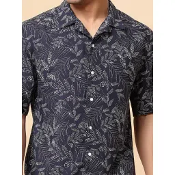 Rigo Navy Blue Rayon Regular Fit Printed Co-Ords Set image 5