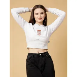 Rigo Off White Printed Crop Sweatshirt-picture-10