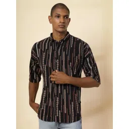 Rigo Onyx Black Loose Fit Printed Shirt-picture-25
