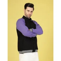 Rigo Purple Relaxed Fit Solid Oversized Bomber Jacket-picture-43