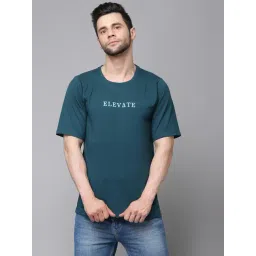 Rigo Teal Slim Fit Graphic Print T-Shirt-picture-30