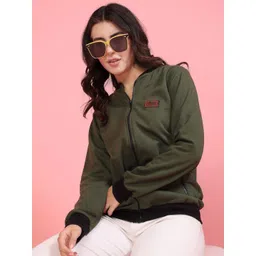 Rigo Women Fleece Lightweight Bomber Jacket-image-38