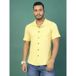 Rigo Yellow Cotton Slim Fit Checks Shirt-picture-36