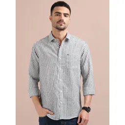 RIGS AND RAGS Men Vertical Striped Spread Collar Cotton Casual Shirt-picture-11