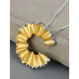 Rihi by P.C. Chandra Jewellers 925 Silver Gold-Plated Pencil Shave Pendant for Women & Girls-picture-25