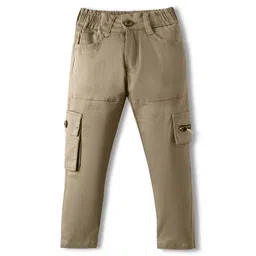 Rikidoos Cotton Woven Solid Cargo Pants - Fawn-picture-17