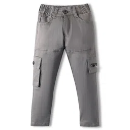 Rikidoos Cotton Woven Solid Cargo Pants - Light Grey-picture-10