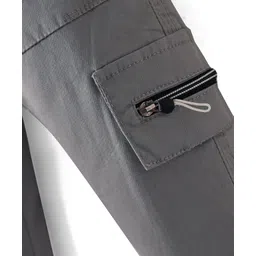 Rikidoos Cotton Woven Solid Cargo Pants - Light Grey image 3