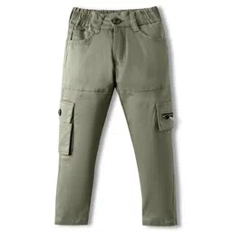 Rikidoos Cotton Woven Solid Cargo Pants - Mint Pista-picture-16