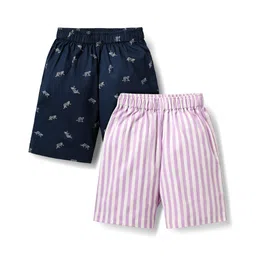 Rikidoos Pack Of 2 Striped & Leopard Printed Boxers - Navy Blue & Purple-picture-23