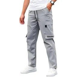 riksaw Men's Cargo Polyester Pants for Men || Regular Fit Mid Rise Cargo Joggers Solid Pants (CG_03)-picture-29