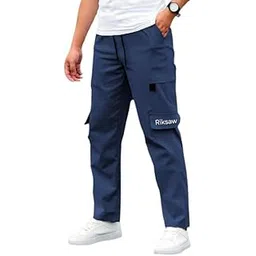 riksaw Men's Cargo Polyester Pants for Men || Regular Fit Mid Rise Cargo Joggers Solid Pants (CG_03)-picture-52