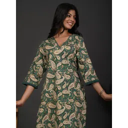 Rimeline Floral Printed V-Neck Straight Kurta-picture-31
