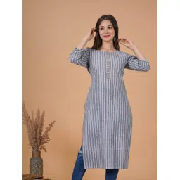 Rimeline Striped Cotton Straight Kurta-picture-32