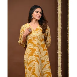 Rimeline Women Ethnic Motifs Printed Mirror Work Kurta-picture-8