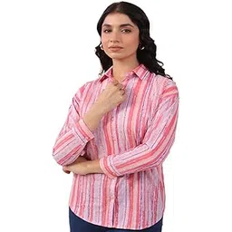 rimika Women's Striped Regular Fit Shirt-picture-25