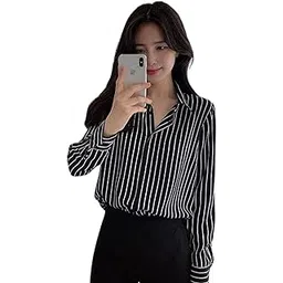 rimsha wear Women's wear Stripes Button up Women Shirt-picture-23