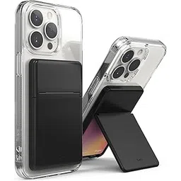 Ringke Stand Slot Card Holder, 3M Adhesive Stick-on Minimalist Credit Card ID Wallet Sleeve Attachment, Phone Grip, Phone Stand - Black-picture-21