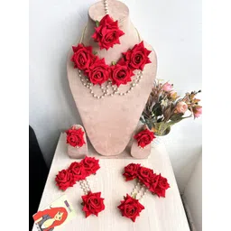 Ringzinnie Beaded Flower Bridal Jewellery Set-picture-37