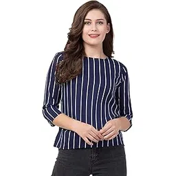 Rio et Reine Fashion Women's Regular Fit Printed Crepe Round Neck 3/4 Sleeves Casual Tops-picture-33