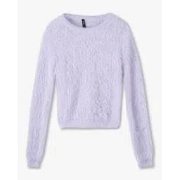 rio girls Girls Fuzzy Fur Round-Neck Sweater-picture-41