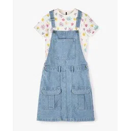rio girls Girls Printed Regular Fit T-Shirt & Dungaree Set-picture-16