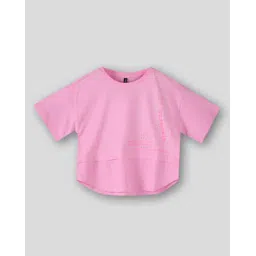 rio girls Girls Typographic Print Relaxed Fit Round-Neck T-Shirt-picture-20