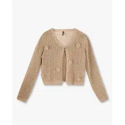 rio girls Women Geometric-Knit Front-Open Shrug-picture-46