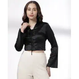 rio Women Regular Fit Crop Satin Shirt-picture-20