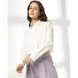 rio Women Regular Fit Crop Shirt with Cutouts-picture-42
