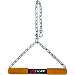 Rioff® Hanging bar Pull Up Bar Hanging Rod For Height increase Stainless Steel for ChinUps for Home/Gym Use for Men Kids Boys Adults Fitted with Heavy Duty Chain/Sangal (Orange) 6FT (PUBS-3)-picture-12
