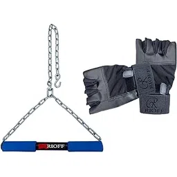 Rioff® Hanging bar Pull Up Bar Height Increase Hanging Rod for Chin Up Bar for Home/Gym Use for Men Kids Boys Adults Fitted with Heavy Chain Sangal With Weightlifting Gloves (5FT)-picture-18