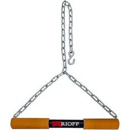 Rioff® Hanging bar Pull Up Bar Height Increase Stainless Steel for ChinUps Hanging Rod for Home/Gym Use for Men Kids Boys Adults Fitted with Heavy Duty Chain/Sangal (Orange) 4FT (PUBS-2)-picture-19