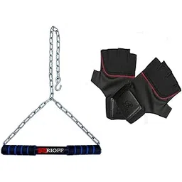 Rioff® Hanging rod Pull Up Bar for Height Increaser and Pull Exercise with Heavy Chain With Weight Lifting Gloves 4FT-picture-34