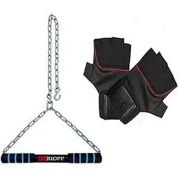 Rioff® Hanging rod Pull Up Bar for Height Increaser and Pull Exercise with Heavy Chain With Weight Lifting Gloves 5FT-picture-35