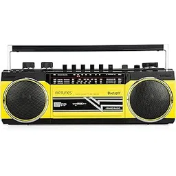 Riptunes Cassette Boombox, Retro Blueooth Boombox, Cassette Player and Recorder, AM/FM/SW-1-SW2 Radio-4-Band Radio, USB, SD, Headphone Jack-picture-24