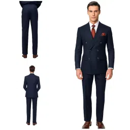 risani Men's 2 Piece Double Breasted Suit (Blue) image 5